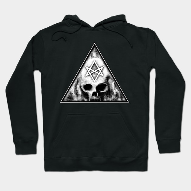 Unicursal hexagram w/ skull Hoodie by evillair